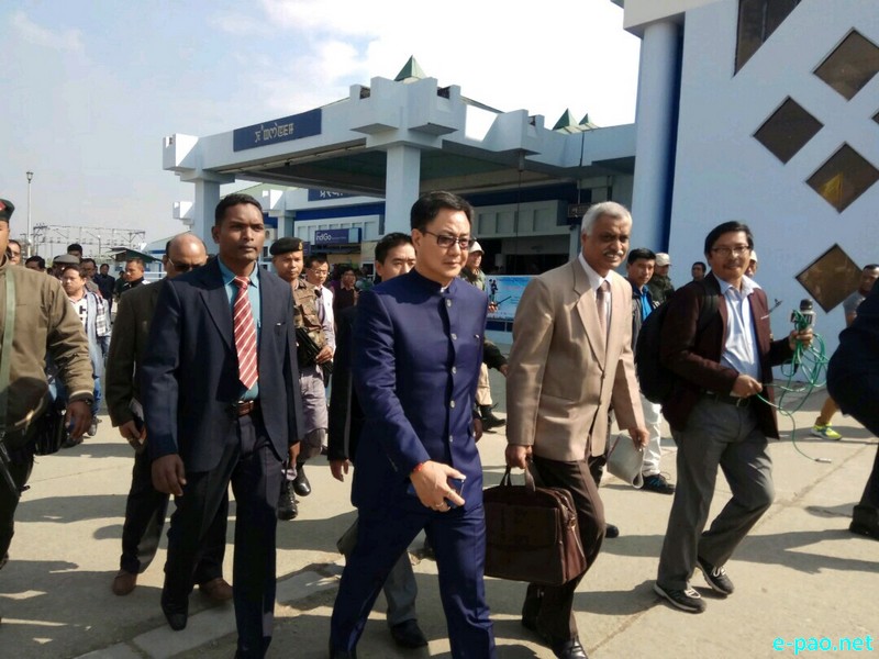 Minister of State for Home Affairs (MoS) Kiren Rijiju arrived in Manipur :: December 23 2016