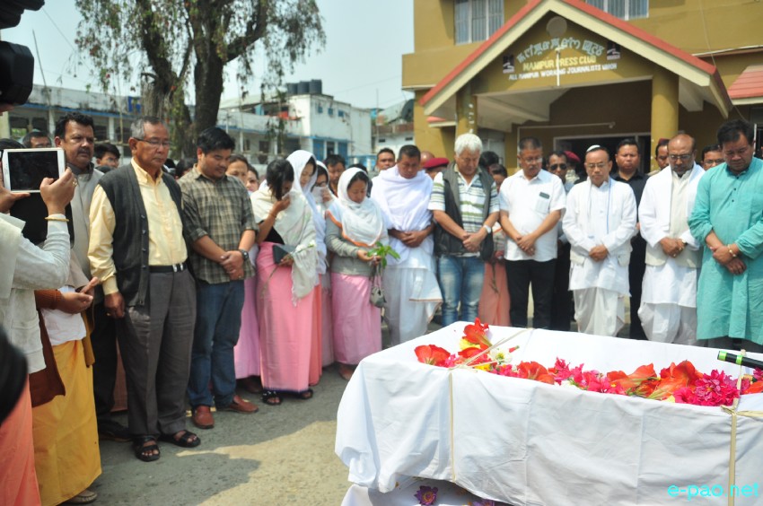 Tributes to Senior Journalist Khelen Thokchom  at Manipur Press Club :: 01st April 2018