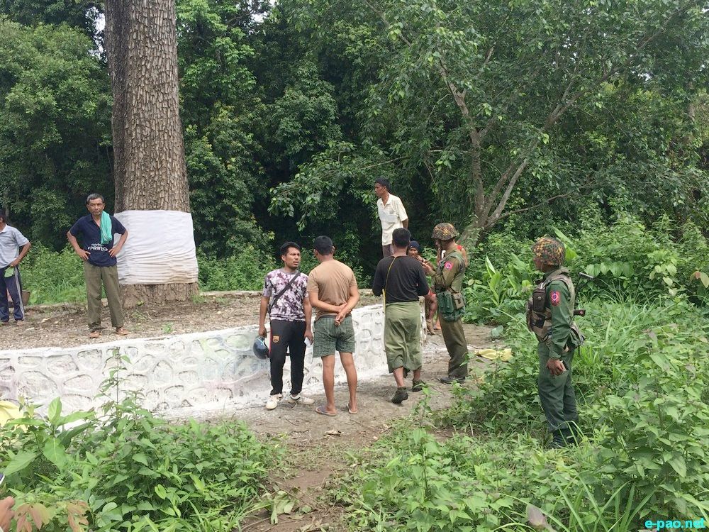  Scenes of disputed Indo-Myanmar Border Pillar Number 81 at Kwatha Khunou, Tengnoupal district, Manipur :: 1st Week July 2018 