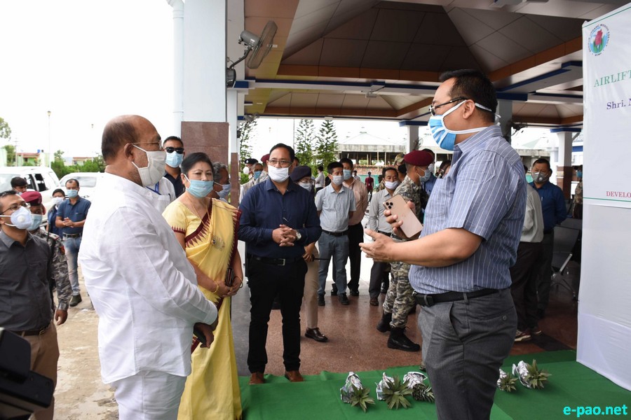 Flag-Off of Airlifting of organic Manipur Pineapples by CM at Imphal Aiport :: July 12 2020