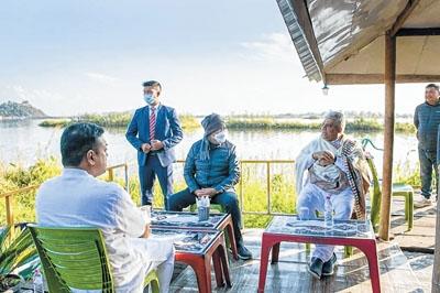 Union Minister Bhupender Yadav visits Loktak Lake and Keibul Lamjao National Park