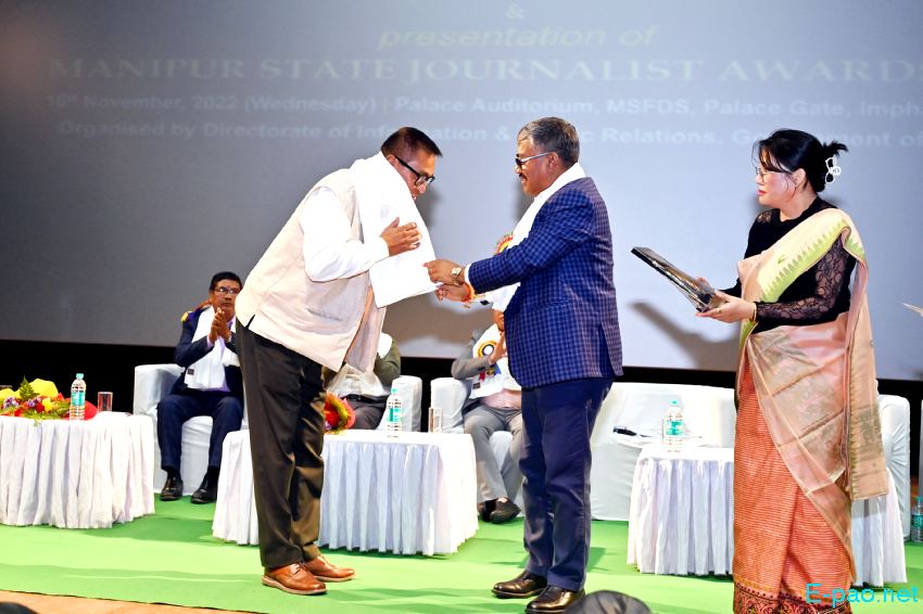 National Press Day / Presentation of Manipur Journalist Awards 2022 at Palace Auditorium :: 16th November 2022