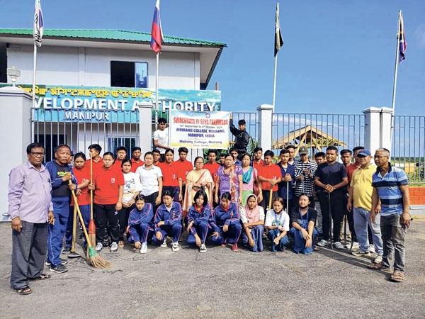 Moirang College students conduct cleanliness drive