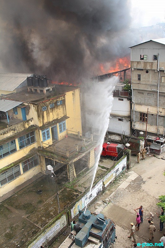 Fire at Majorkhul,just behind the Manipur State Legislative Assembly Guest House complex in Imphal-West :: 24 June 2014