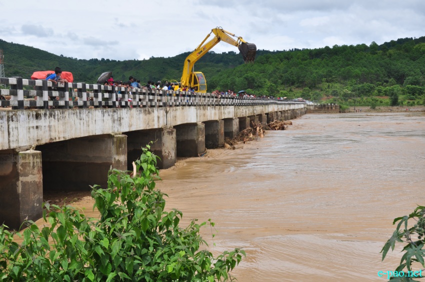 Scene of Flooding in Sugunu area/Serou area  and Chakpikarong Bridge :: August 2 2015