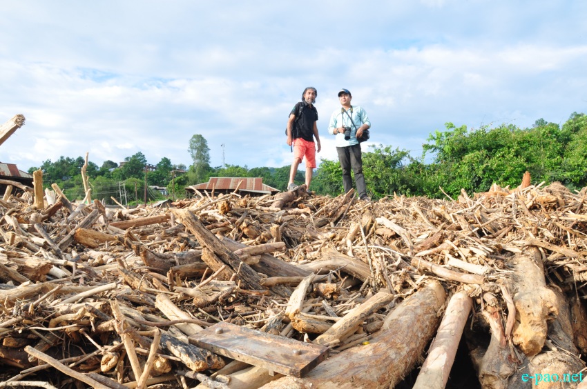 Scene of Flooding in Sugunu area/Serou area  and Chakpikarong Bridge :: August 2 2015