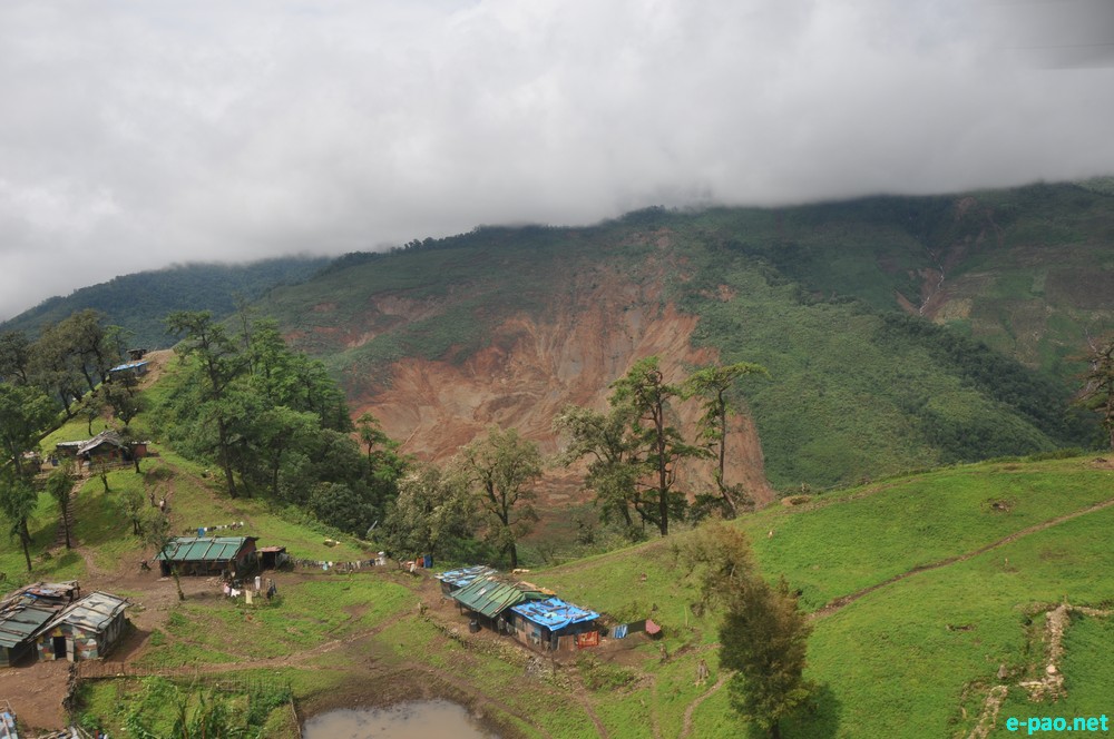 A view of Joumoul village in Chandel district which was hit by major landslide on Aug 1