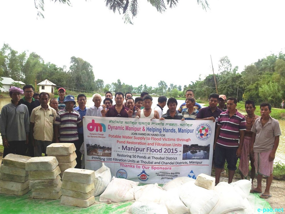 Restoration of Largest Community Pond and handing over water filter at relief camp at Tentha :: 29 August 2015 .  