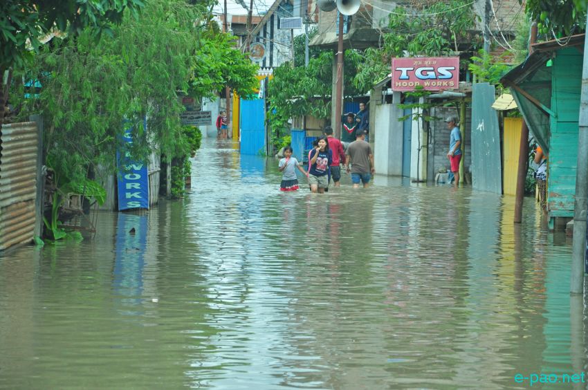 Large areas flooded  in Greater Imphal areas :: May 23 2016