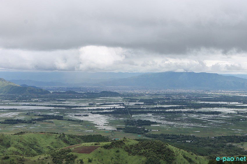 Flood in Imphal as seen from Kotlen in Saitu Gamphazol, Senapati District as on 22nd May 2016