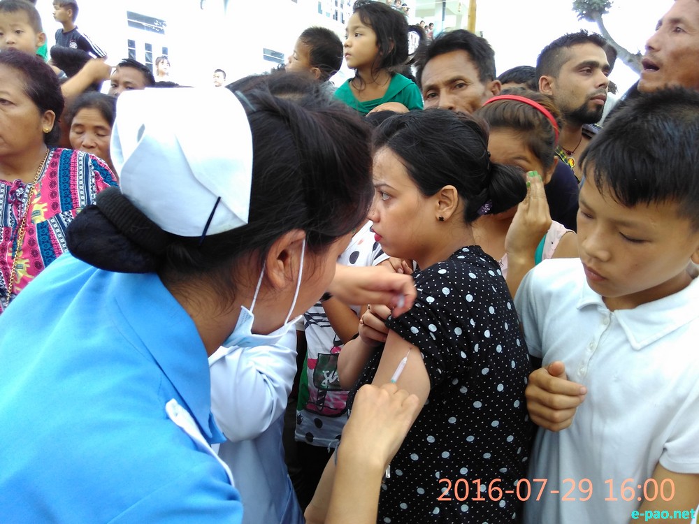 Japanese Encephalitis (JE) vaccination at District Hospital, Churachanpur :: July 29 2016