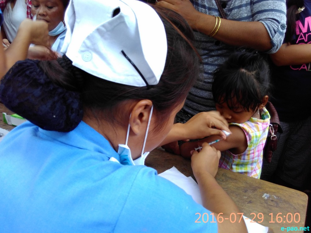 Japanese Encephalitis (JE) vaccination at District Hospital, Churachanpur :: July 29 2016
