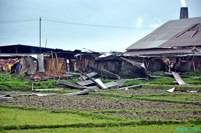 Wind-storms and hailstorms lashed Manipur State in the morning around 7:00 on April 19 2016