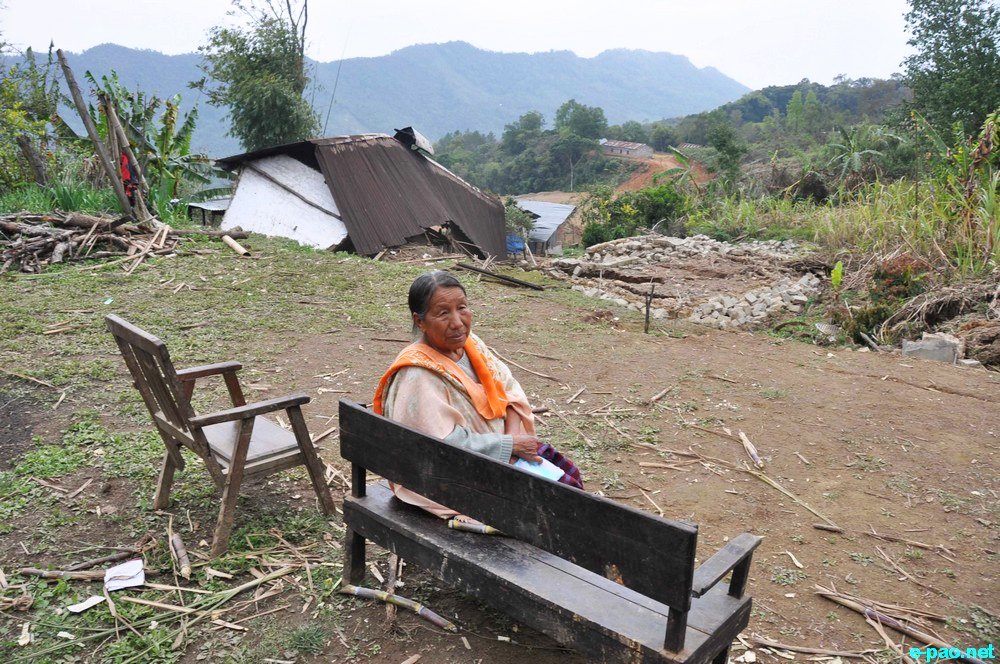 A landslide affected villager at Sirarakhong,  Ukhrul :: 6th April 2017