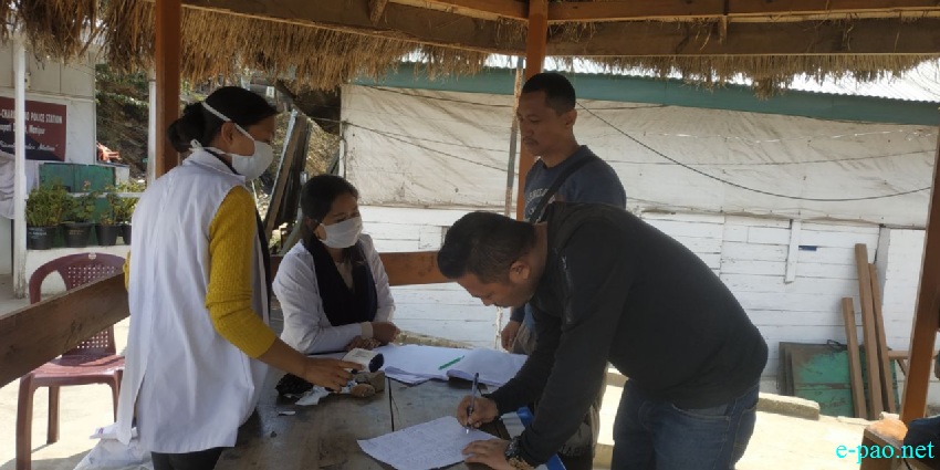 COVID-19 :: Team of doctor and nurses screening at Mao Gate, Senapati District, Manipur  :: March 20 2020