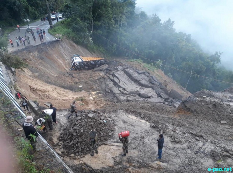  National Highway 2 (NH-2) cut off due to heavy rains at Khongnem Thana (Senapati district)  ::  October 24 2020 