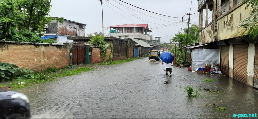 Flood-like situation (after 2 hours rain) at Koireng Colony Hijam Leikai, Thangmeiband :: 12th September 2020