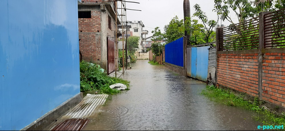 Flood-like situation (after 2 hours rain) at Koireng Colony Hijam Leikai, Thangmeiband :: 12th September 2020