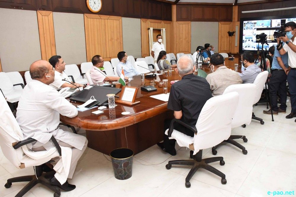 Chief Minister N Biren - Video conference with DCs and SPs  :: August 24 2020