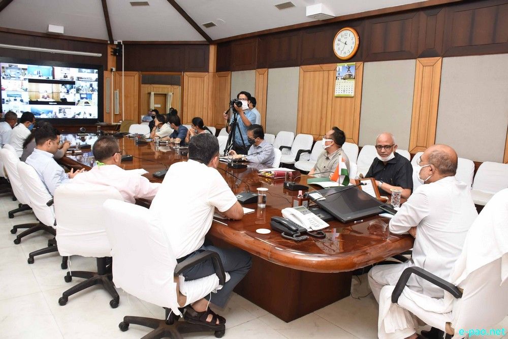 Chief Minister N Biren - Video conference with DCs and SPs  :: August 24 2020