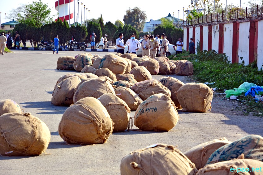 COVID-19 :: Huge consignment of betel leaves seized at  Bir Tikendrajit International Airport, Imphal :: April 04 2020