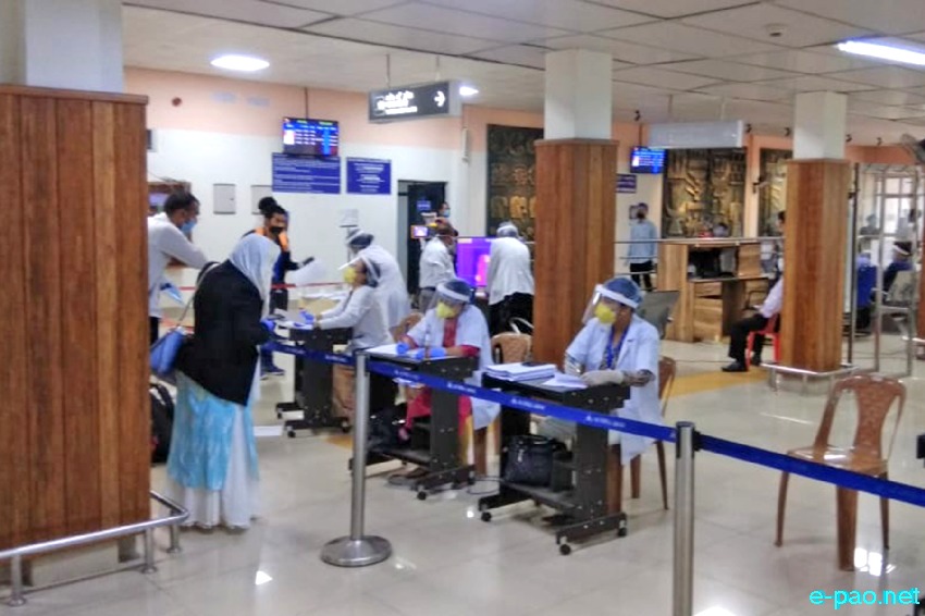 COVID-19 : Measures taken as domestic flight arrival after 63 days lockdown at Imphal Airport :: 25th May 2020