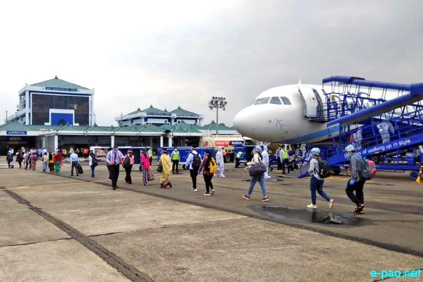 COVID-19 : Measures taken as domestic flight arrival after 63 days lockdown at Imphal Airport :: 25th May 2020