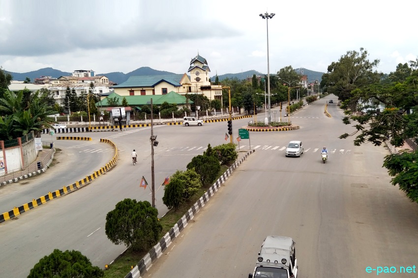 Imphal city during Statewide Total Curfew enforced due to Covid-19 pandemic :: 18th July 2021