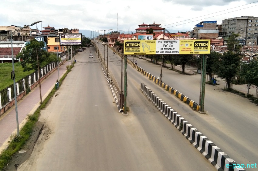 Imphal city during Statewide Total Curfew enforced due to Covid-19 pandemic :: 18th July 2021