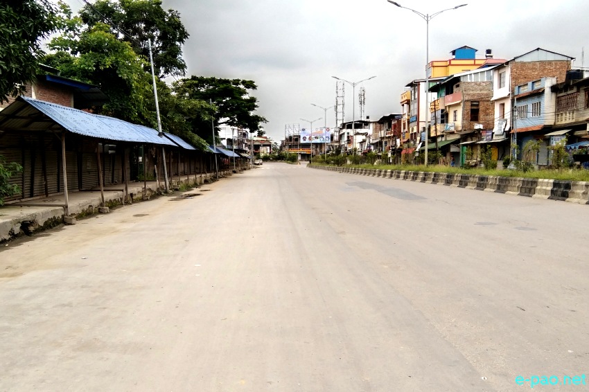 Imphal West District Police enforcing curfew in  Imphal City :: 18th July 2021