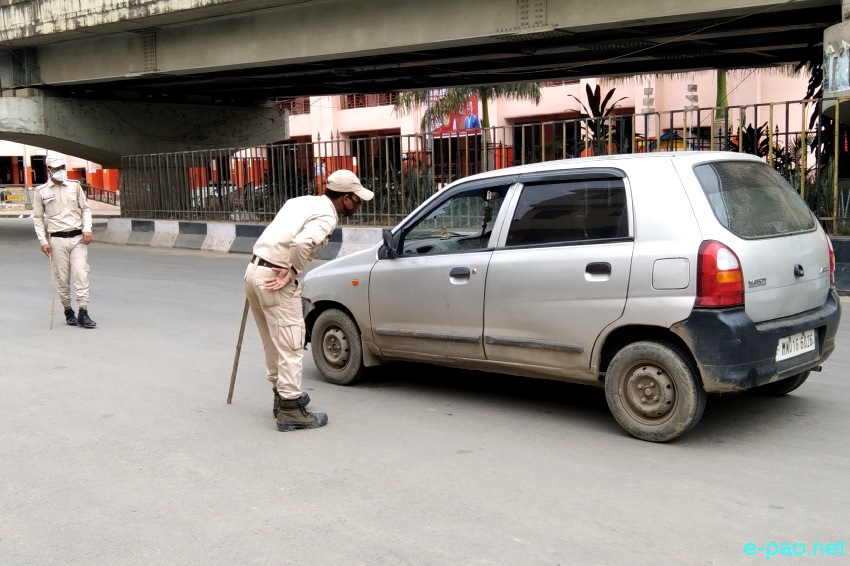 Imphal West District Police enforcing curfew in  Imphal City :: 18th July 2021