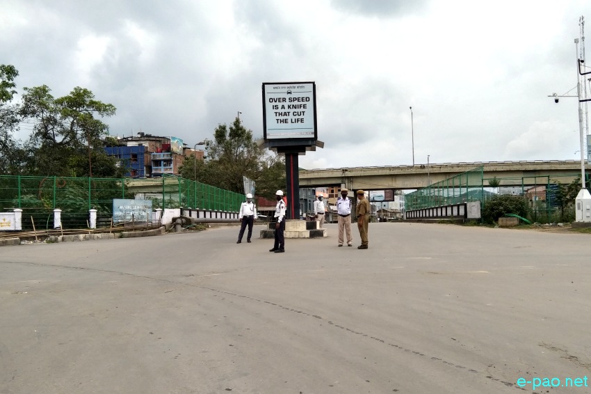 Imphal West District Police enforcing curfew in  Imphal City :: 18th July 2021