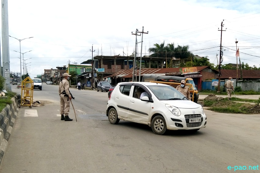 Imphal West District Police enforcing curfew in  Imphal City :: 18th July 2021