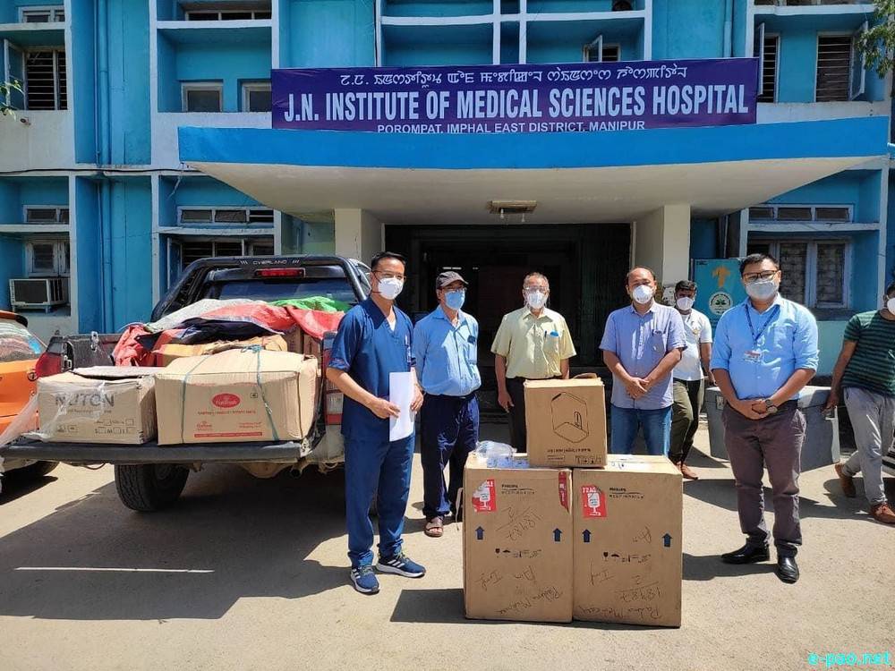 COVID-19: Donation to all District Hospitals of Manipur by Manipur Emergency support group :: June 2021