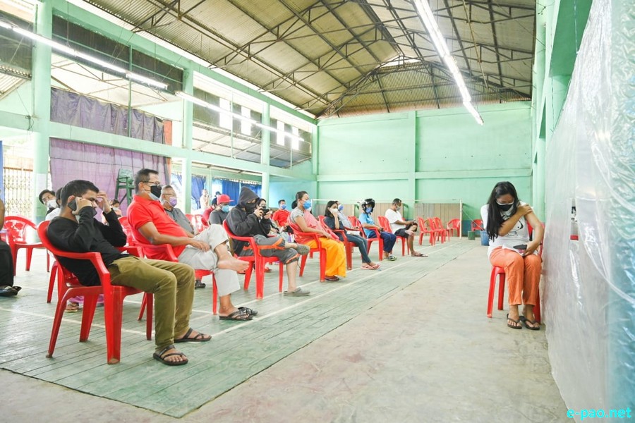 Vaccination programmes at Yumnam Leikai ground and Brahmapur Nahabam Leikai Basketball court ::  June 22 2021