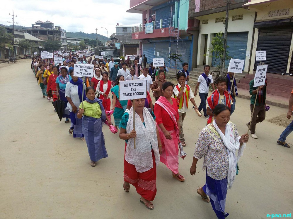 Rally at Chandel Welcoming Naga Peace Accord and Condemning 3 (ILP) Bills Passed by Manipur Govt :: 14 Sep 2015