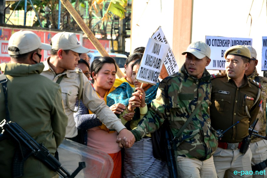 Protest against Citizenship (Amendment) Bill (CAB) by UPF & CSOs at Keishampat :: 21st January 2019