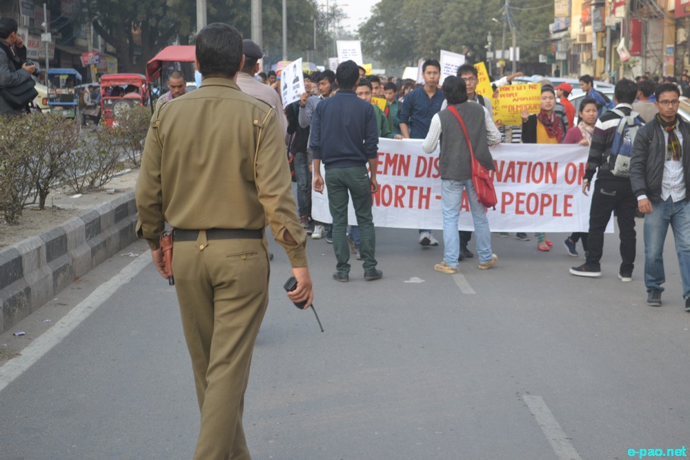 Mass rally in Delhi condemning racial killing of Nido Taniam and assault of 2 Manipuri women :: 04 February 2014