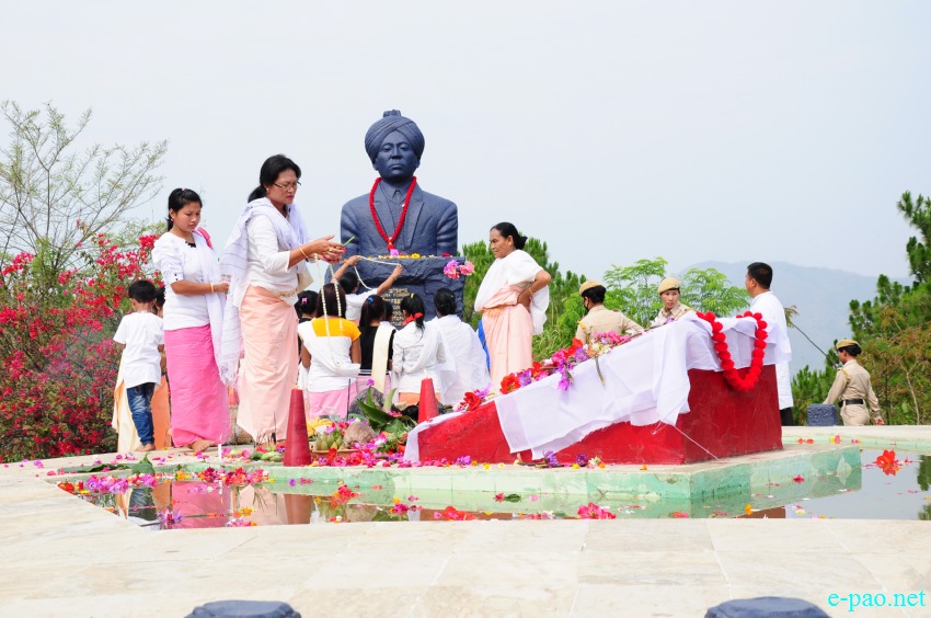 Floral tributes for Athoubasingi Numit at Martyr's Memorial Complex at Chingmeirong Cheiraoching :: 13 April, 2015