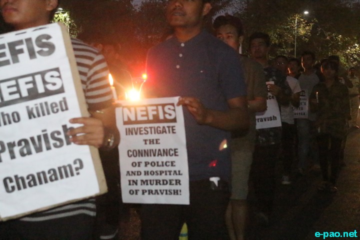 Candle Light March 'NE People's Lives Matter' at  Delhi University for Pravish Chanam  :: March 19 2018