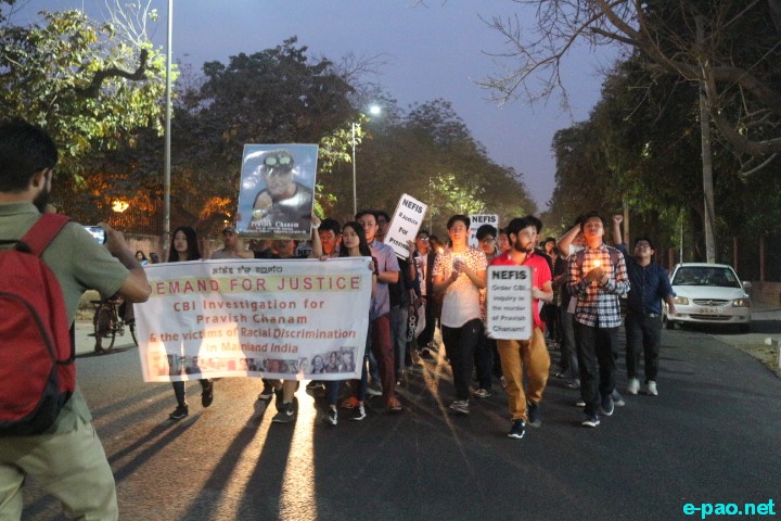 Candle Light March 'NE People's Lives Matter' at  Delhi University for Pravish Chanam  :: March 19 2018
