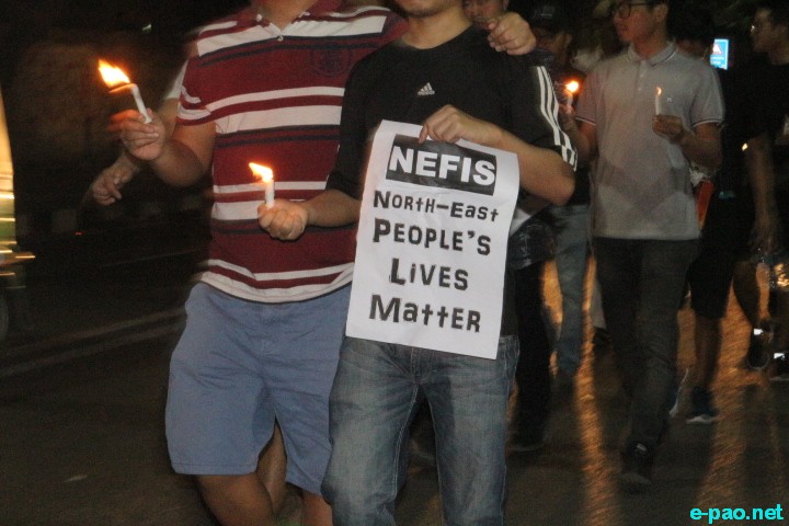 Candle Light March 'NE People's Lives Matter' at  Delhi for Pravish Chanam  :: March 19 2018  