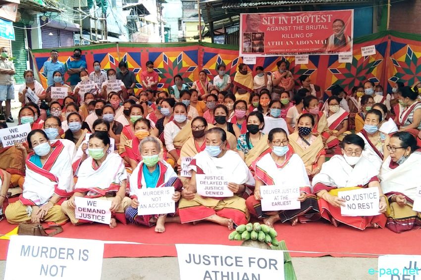 Sit-in-protest against killing of Athuan Abonmai at Kakhulong, Ragailong, Chingmeirong, Mahabali :: 1st October 2021