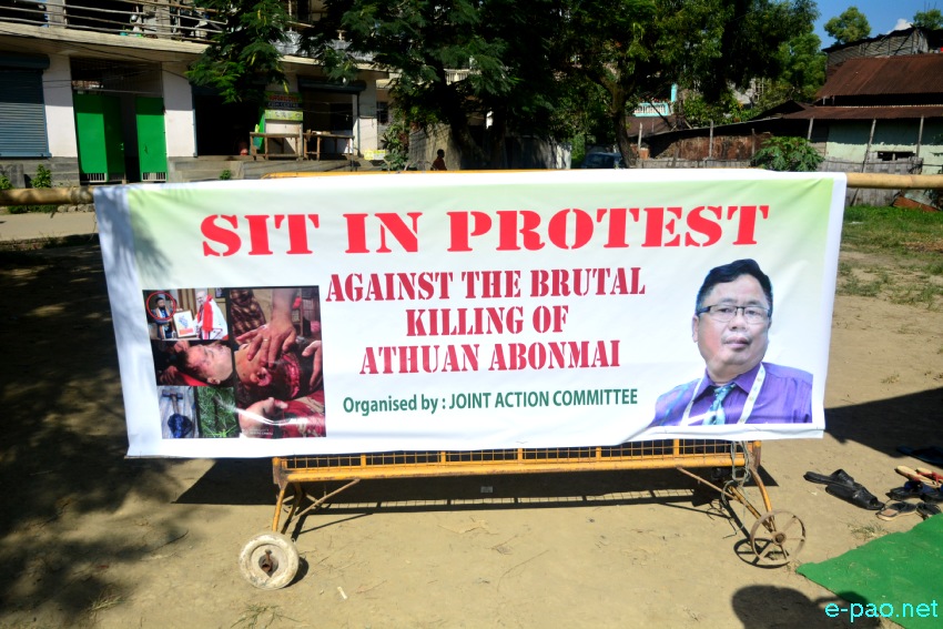 Sit-in-protest against killing of Athuan Abonmai at Kakhulong, Ragailong, Chingmeirong, Mahabali :: 1st October 2021