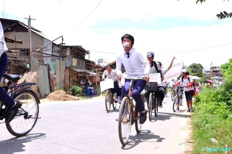 JCILPS  mass cycle rally  on the occasion of World Indigenous People' Day  ::  09 August 2013