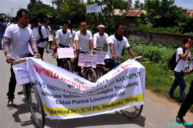 JCILPS  mass cycle rally  on the occasion of World Indigenous People' Day  ::  09 August 2013