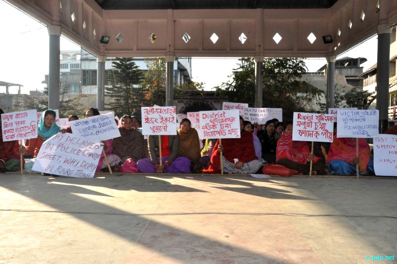 Sit-in-demonstration  at Keishampat Junction Community Hall to denounce different molestation incidents :: January 05 2013