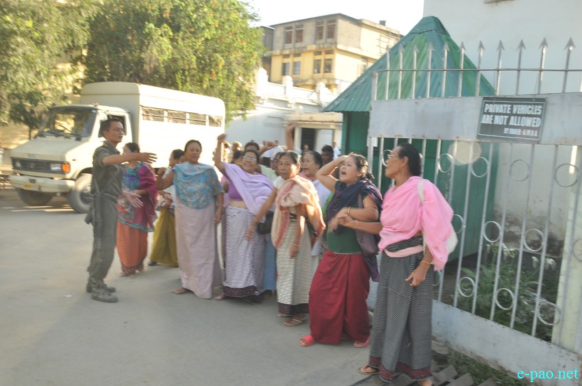 Women Vendors from Ima Keithel arrested during protest for implementation of Inner Line Permit :: July 26 2014