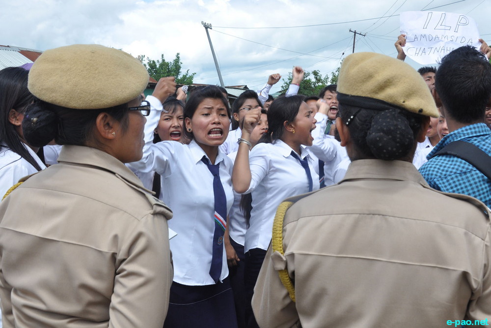 Students Protest Rally  at Kakching demanding implementation of Inner Line Permit System :: July 28 2014