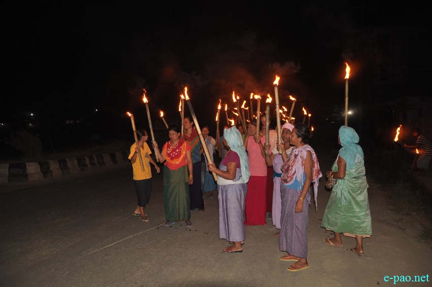 Meira Paibi Protest at Heirangoithong, Uripok, Imphal  demanding implementation of Inner Line Permit System :: July 28 2014